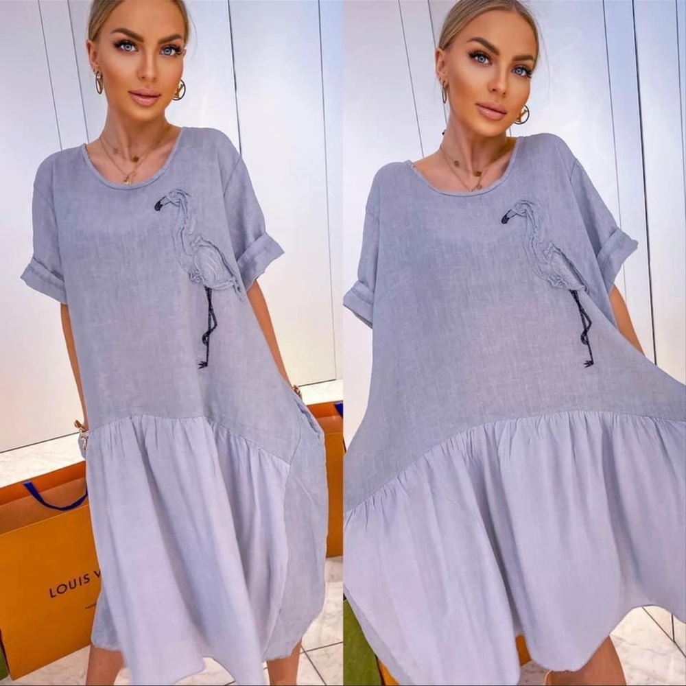 Summer dress, swimsuit coverup, size Uni, light pink